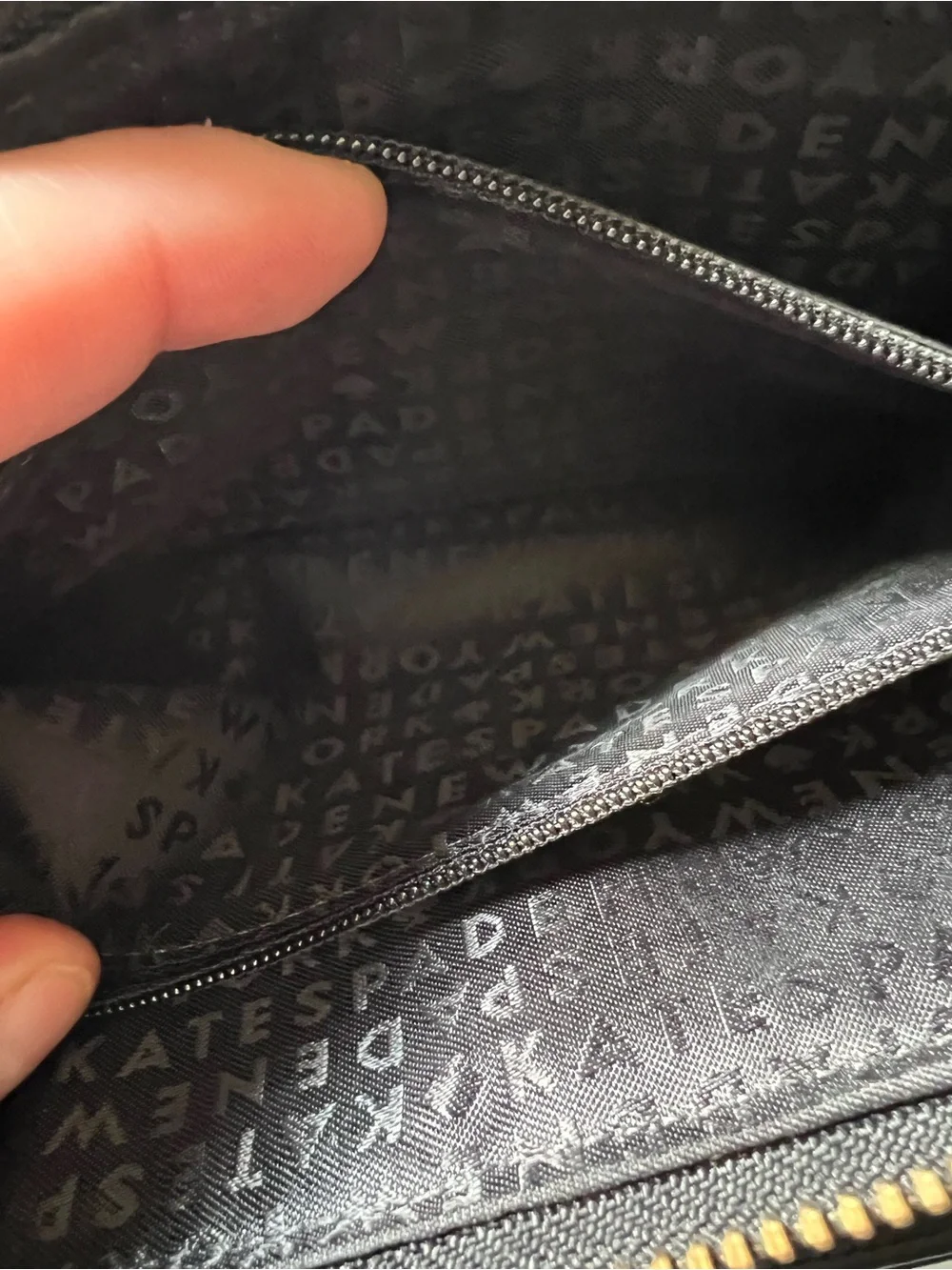 Kate Spade Black Large Continental Wallet with gold tone hardware